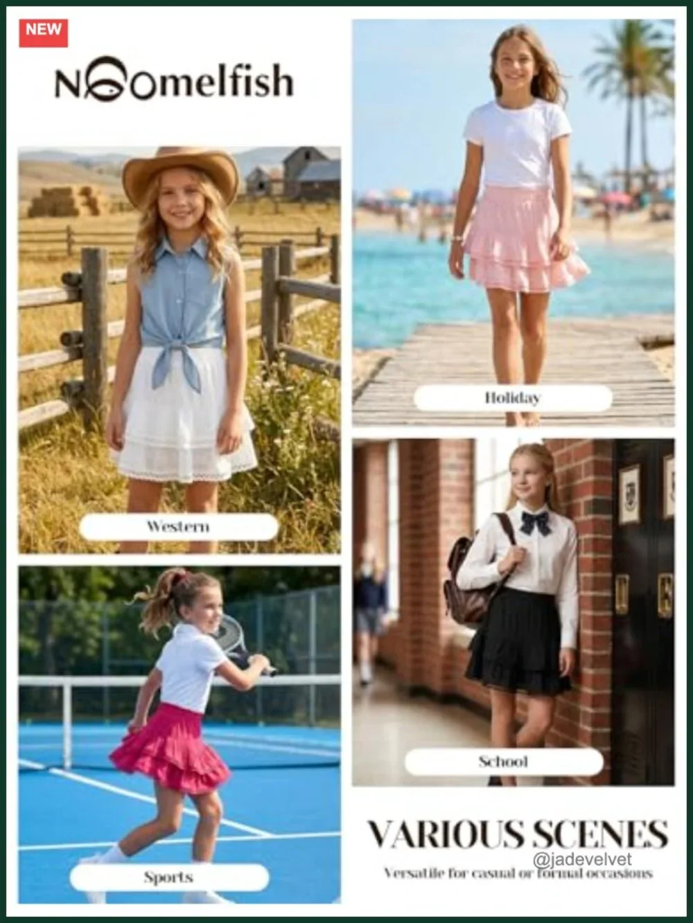 Flowy Ruffle Tiered Boho Skirt with Crochet and Built-in Shorts